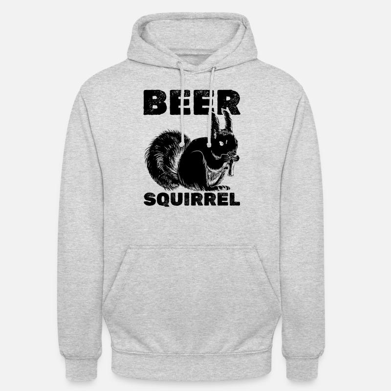 Eichhörnchen Bier-Eichhörnchen - Unisex Hoodie - Hellgrau meliert