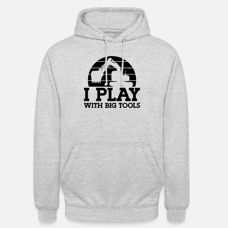 Bauarbeiter Baggern Baggerfahrer Geschenkidee - Unisex Hoodie - Hellgrau meliert