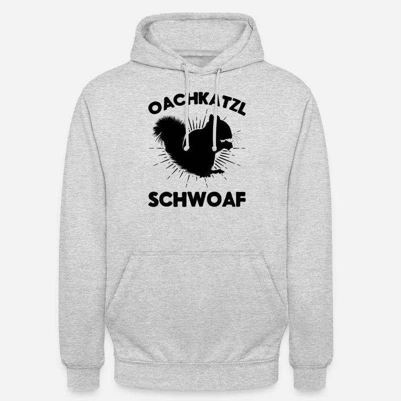 Eichhörnchen Dialekt Spruch Eichhörnchen Oachkatzl - Unisex Hoodie - Hellgrau meliert
