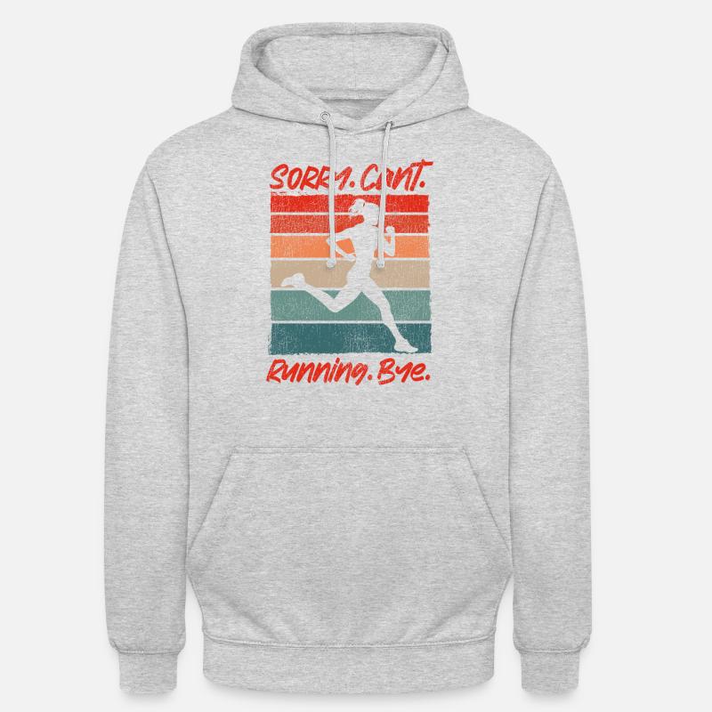 Running Runner Semi-Marathon Rétro - Sweat-shirt à capuche unisexe - gris clair chiné