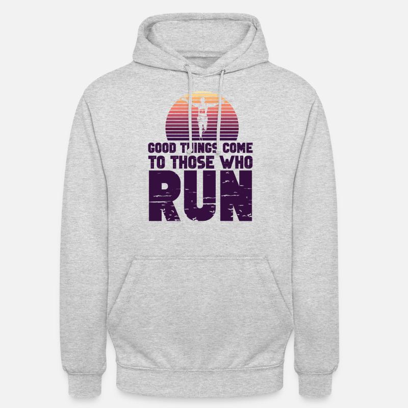 Running Runner Half Marathon Retro - Unisex Hoodie - light heather grey
