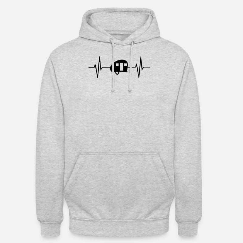 Camping Palpitations cardiaques - Sweat-shirt à capuche unisexe - gris clair chiné