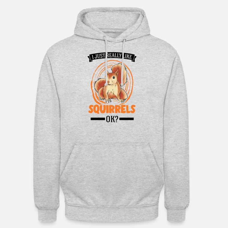 J’aime vraiment Squirrels Squirrel - Sweat-shirt à capuche unisexe - gris clair chiné