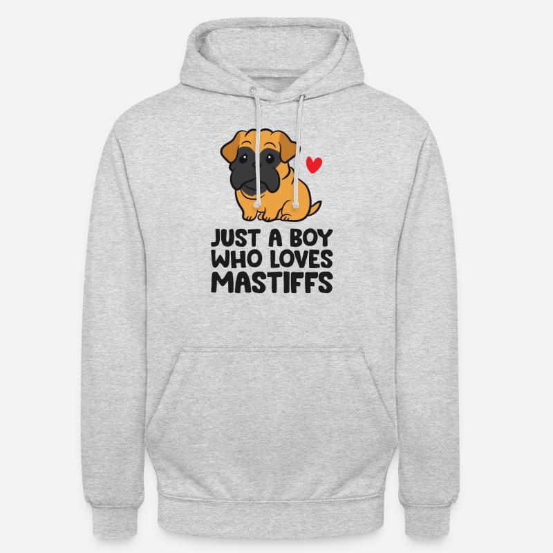 Nur ein Junge, der Doggen liebt Cane Corso - Unisex Hoodie - Hellgrau meliert