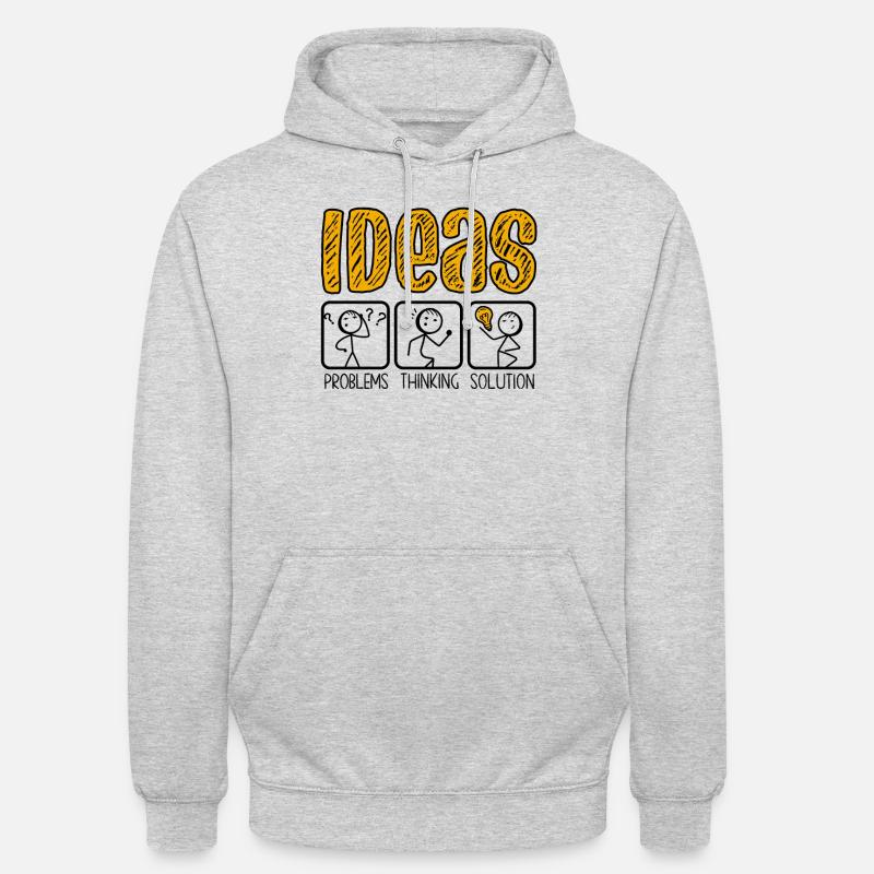 Problème Penser Bâton Figures Solution Penseurs - Sweat-shirt à capuche unisexe - gris clair chiné