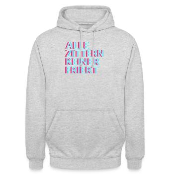 Speedcore Tekk Hardtekk Techno Raver EDM Uptempo - Unisex Hoodie - Hellgrau meliert - Vorne - Alina (178cm) & Michal (187cm)