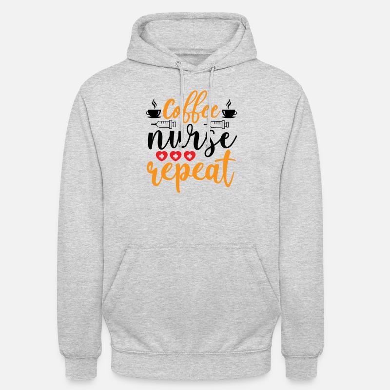 Infirmière de café Répéter - Sweat-shirt à capuche unisexe - gris clair chiné