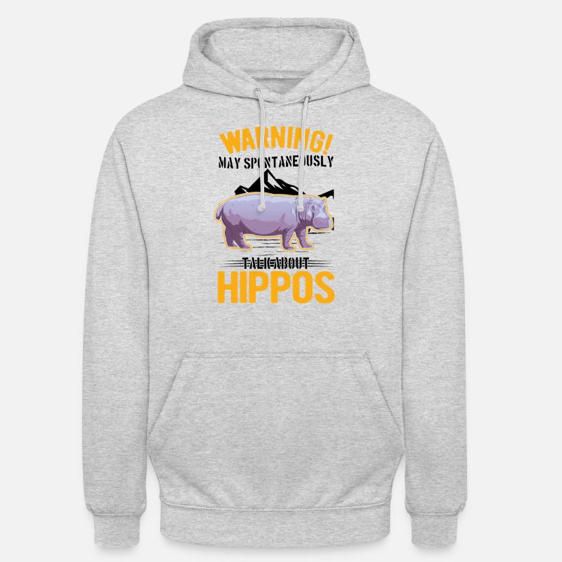 Warning Hippo Hippo Hippo Hippo - Unisex Hoodie - light heather grey