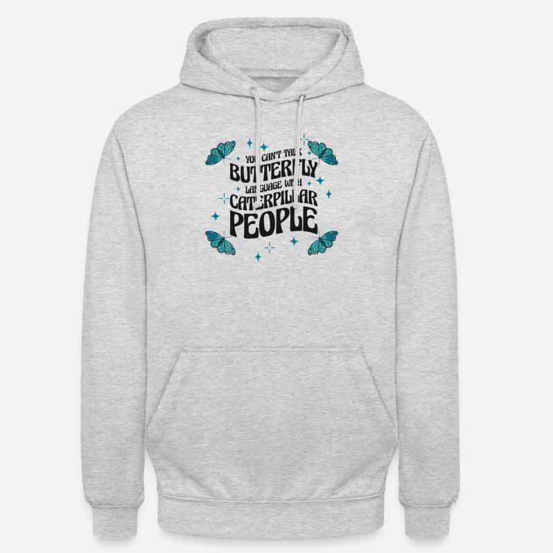 Art céleste Butterfly Talking - Sweat-shirt à capuche unisexe - gris clair chiné