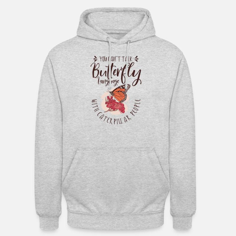 Art céleste Butterfly Talking - Sweat-shirt à capuche unisexe - gris clair chiné