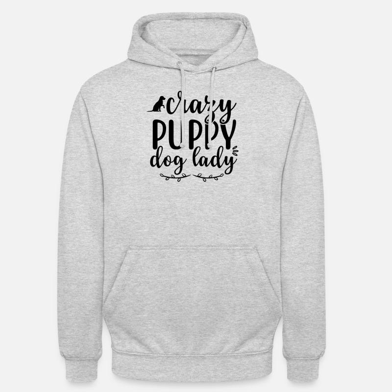 Crazy chiot chien dame - Sweat-shirt à capuche unisexe - gris clair chiné