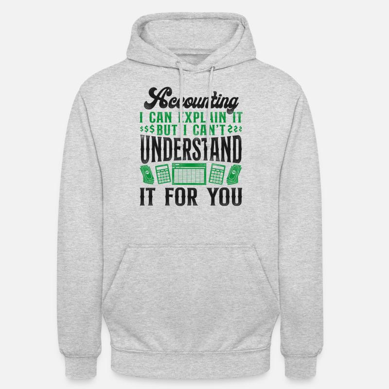 Comptable Comptable Comptable Comptabilité - Sweat-shirt à capuche unisexe - gris clair chiné