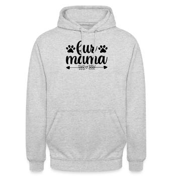 Maman à fourrure - Sweat-shirt à capuche unisexe - gris clair chiné - Devant - Alina (178cm) & Michal (187cm)