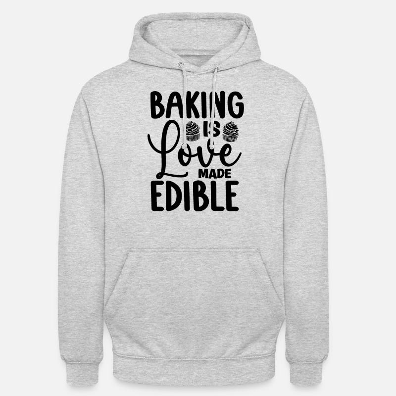 Baking Is Love Made Edible Baker Bakery Cake Bake - Unisex Hoodie - light heather grey