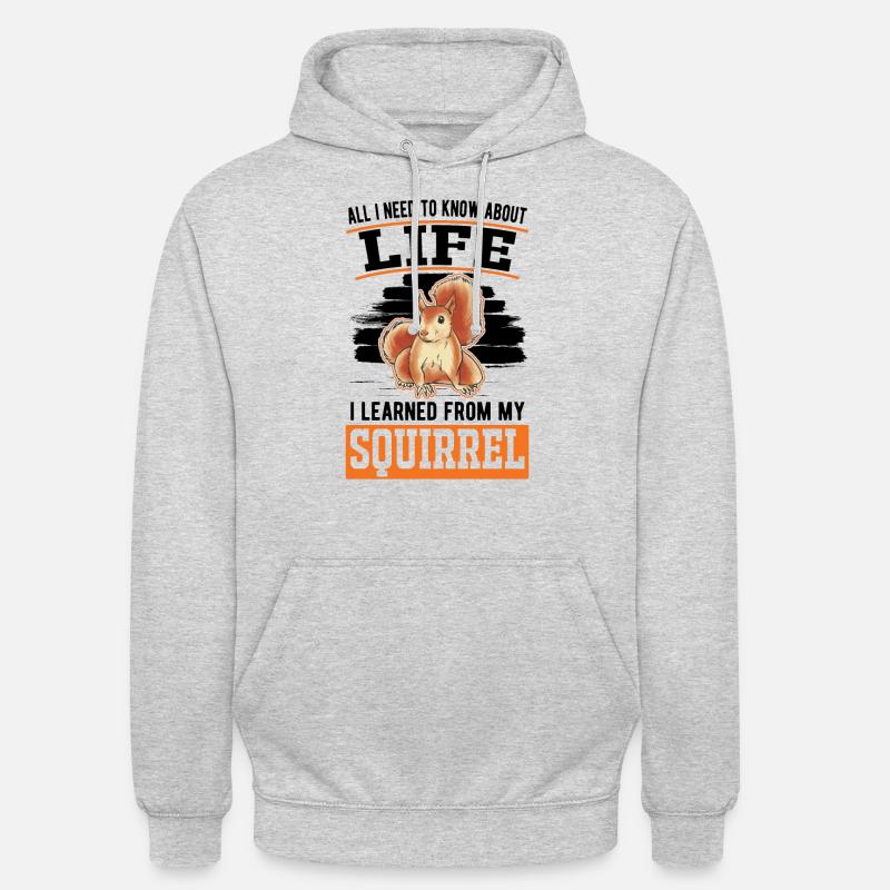 Eichhörnchen Geschenk Grauhörnchen Squirrel - Unisex Hoodie - Hellgrau meliert