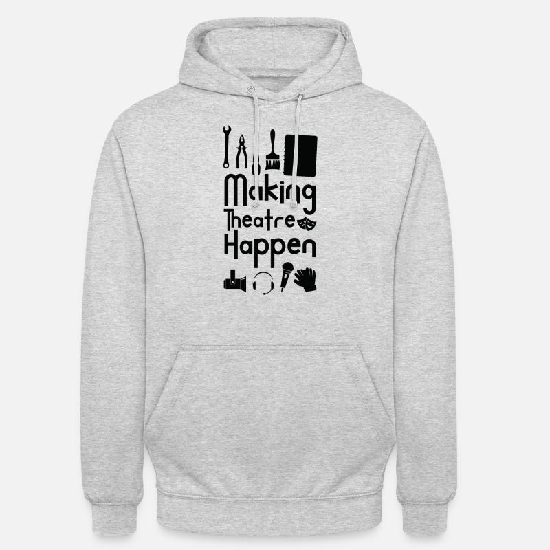 Théâtre Schauspiel Schauspieltechnik Crew - Sweat-shirt à capuche unisexe - gris clair chiné