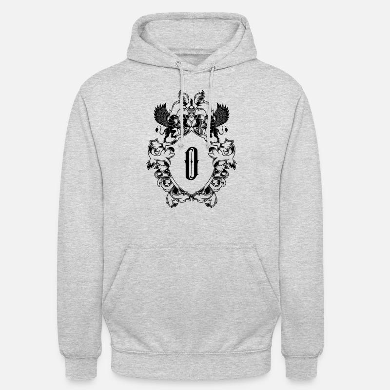 O Buchstabe Wappen - Unisex Hoodie - Hellgrau meliert