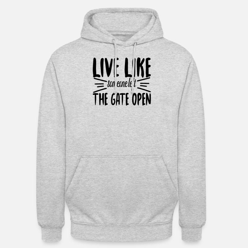 Vivez comme un chien - Sweat-shirt à capuche unisexe - gris clair chiné