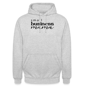 Petite entreprise Maman Femmes d’affaires Citation - Sweat-shirt à capuche unisexe - gris clair chiné - Devant - Alina (178cm) & Michal (187cm)