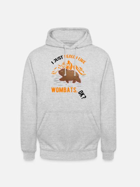 J’aime vraiment Wombats - Sweat-shirt à capuche unisexe - gris clair chiné