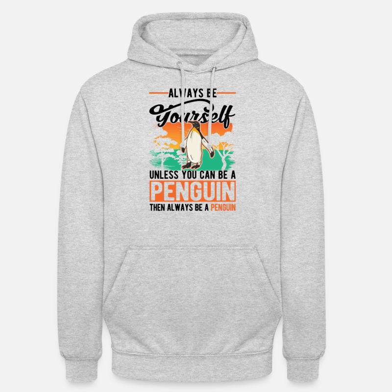Pinguin Geschenk Penguin - Unisex Hoodie - Hellgrau meliert