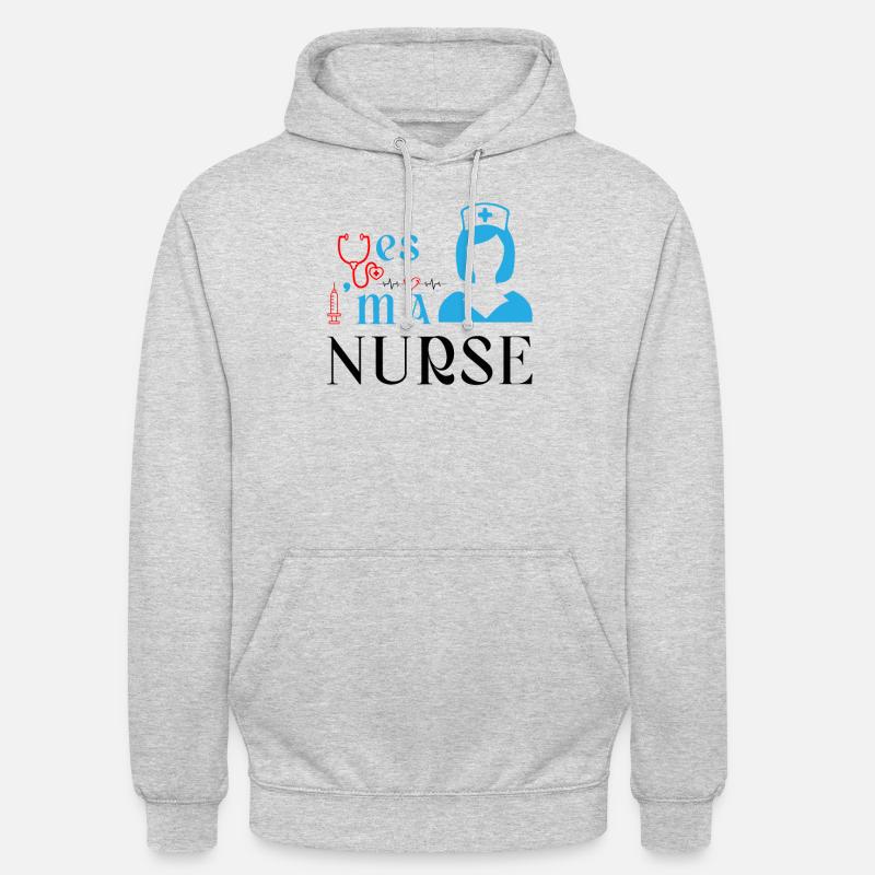 Ja, ich bin eine Krankenschwester - Unisex Hoodie - Hellgrau meliert