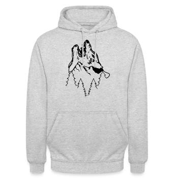 Wolf Head Wolf Lover - Wolves Animal Wolfhound Wol - Unisex Hoodie - Hellgrau meliert - Vorne - Alina (178cm) & Michal (187cm)