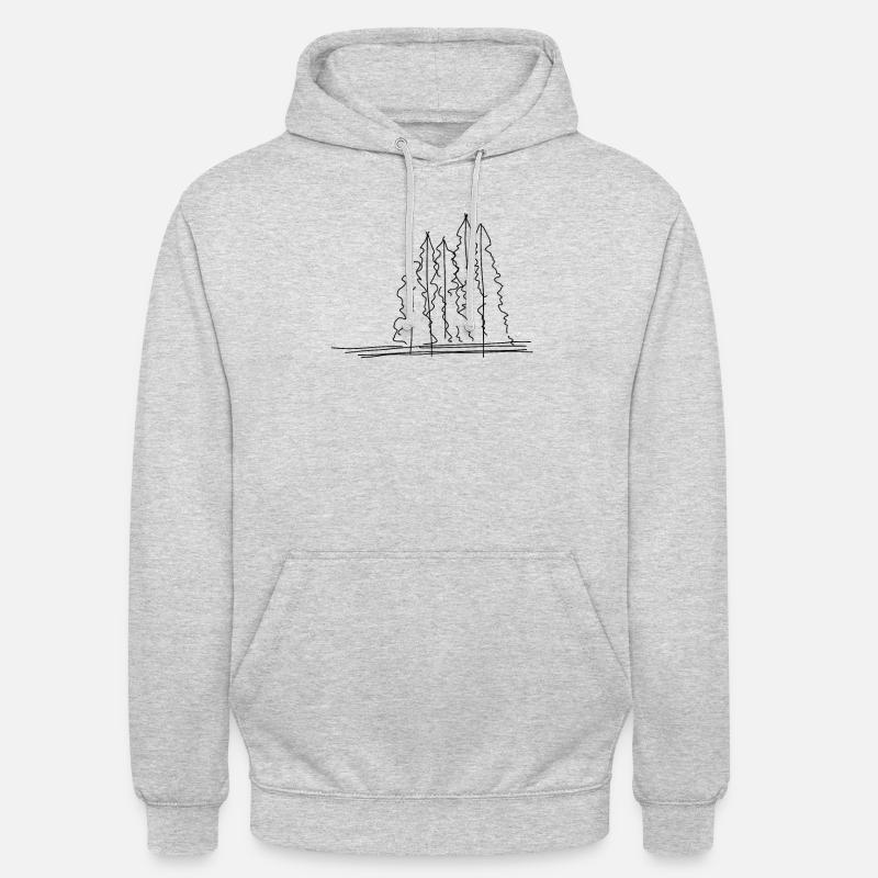 Tree Forest Lineart - Unisex Hoodie - light heather grey