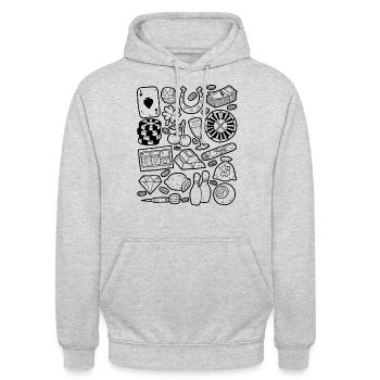 Casino - Sweat-shirt à capuche unisexe - gris clair chiné - Devant - Alina (178cm) & Michal (187cm)