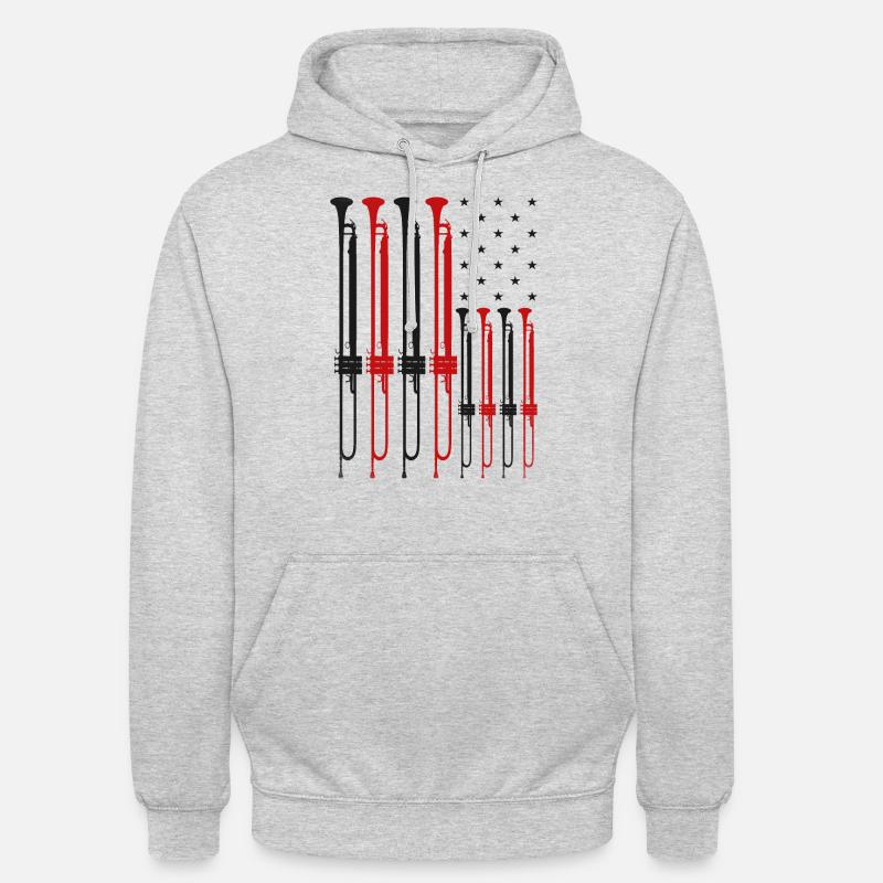 Trompettiste Drapeau américain - Sweat-shirt à capuche unisexe - gris clair chiné