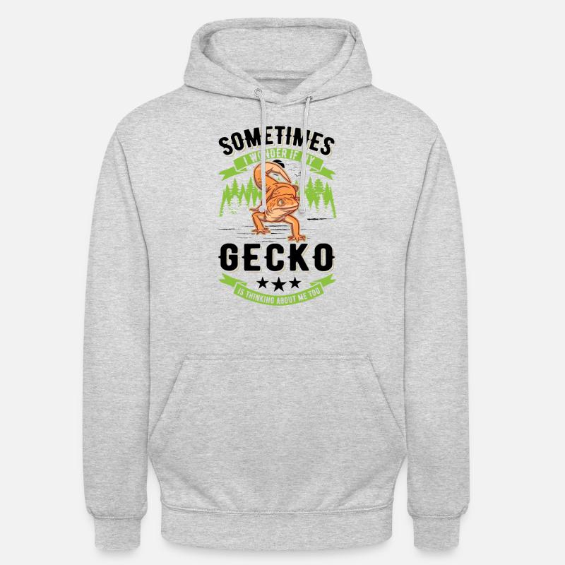 Gecko Geschenk Leopardgecko - Unisex Hoodie - Hellgrau meliert