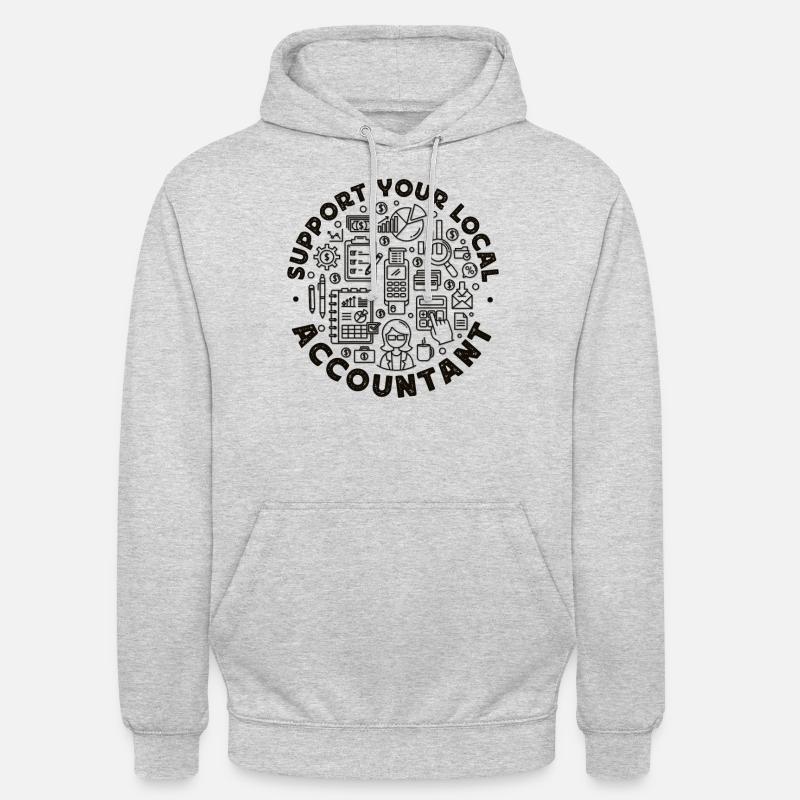 Comptable Comptable Comptable - Sweat-shirt à capuche unisexe - gris clair chiné