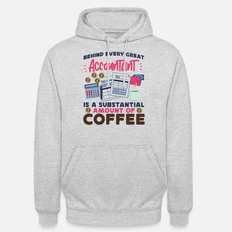 Comptable Comptable Comptable - Sweat-shirt à capuche unisexe - gris clair chiné