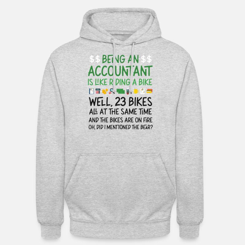 Comptable Comptable Comptable - Sweat-shirt à capuche unisexe - gris clair chiné