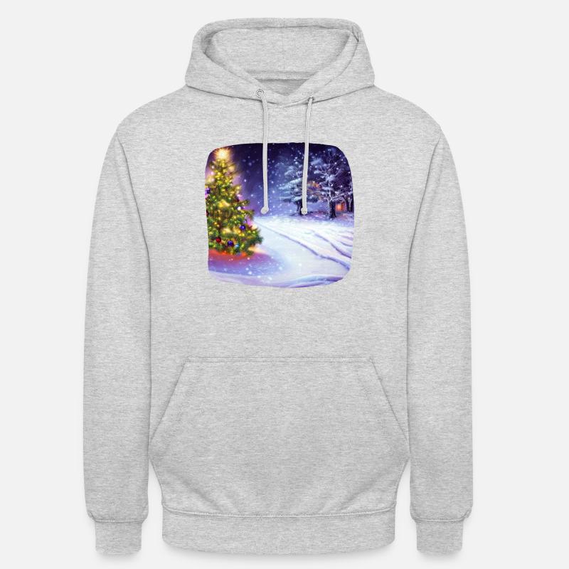 Christmas tree with snow - Unisex Hoodie - light heather grey