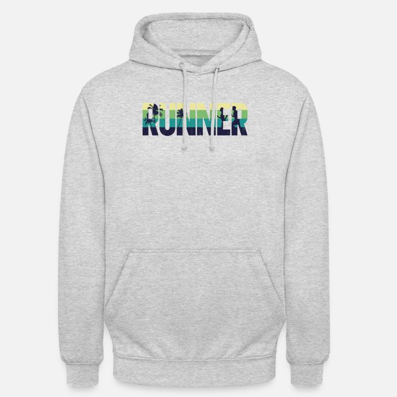 Running Runner Half Marathon Retro - Unisex Hoodie - Hellgrau meliert