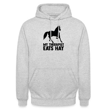 Équitation Ferme Cadeau Cavalier - Sweat-shirt à capuche unisexe - gris clair chiné - Devant - Alina (178cm) & Michal (187cm)