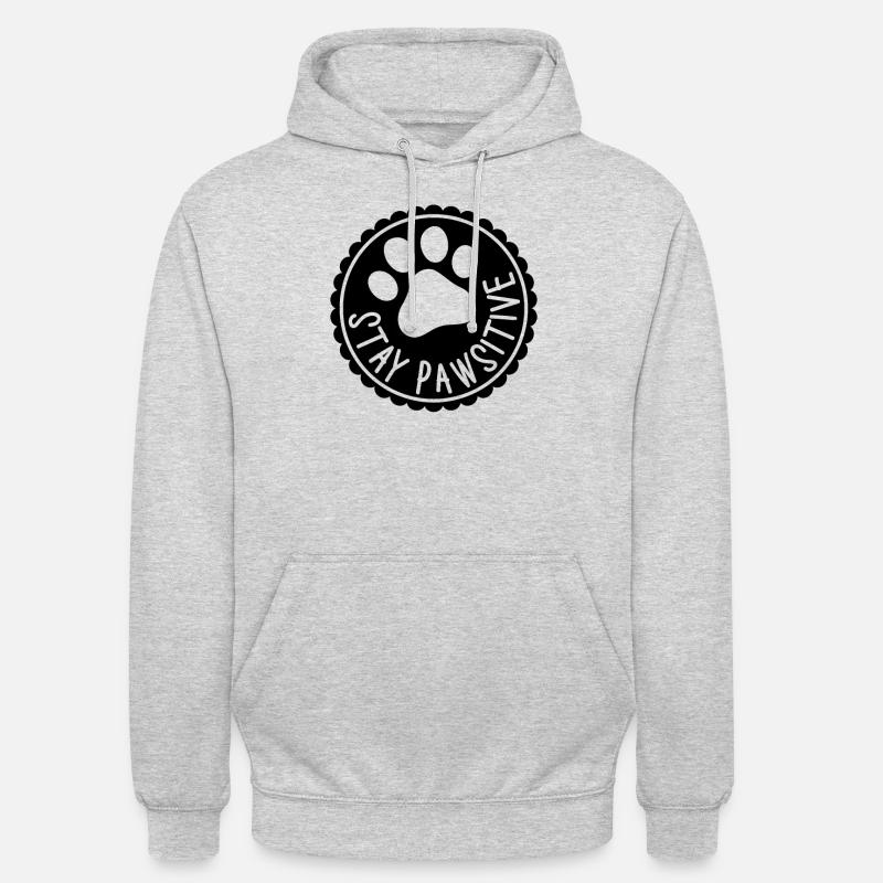 Bleib Pawsitive - Unisex Hoodie - Hellgrau meliert