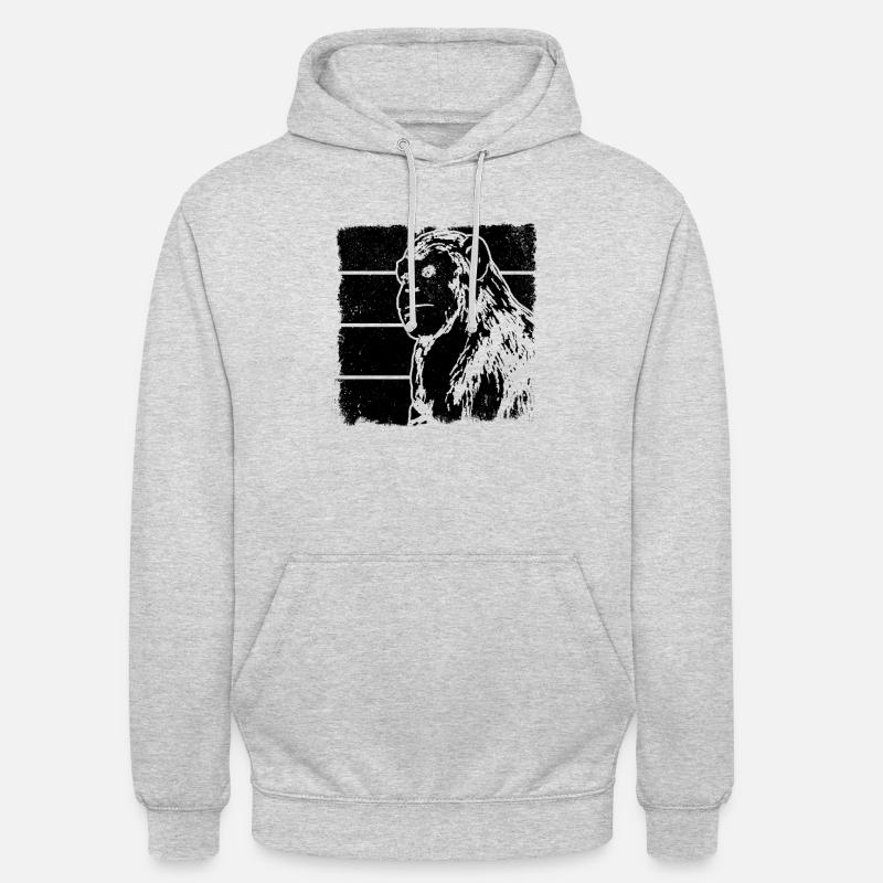 Monkey Chimpanzee Orangutan Monkey - Unisex Hoodie - Hellgrau meliert