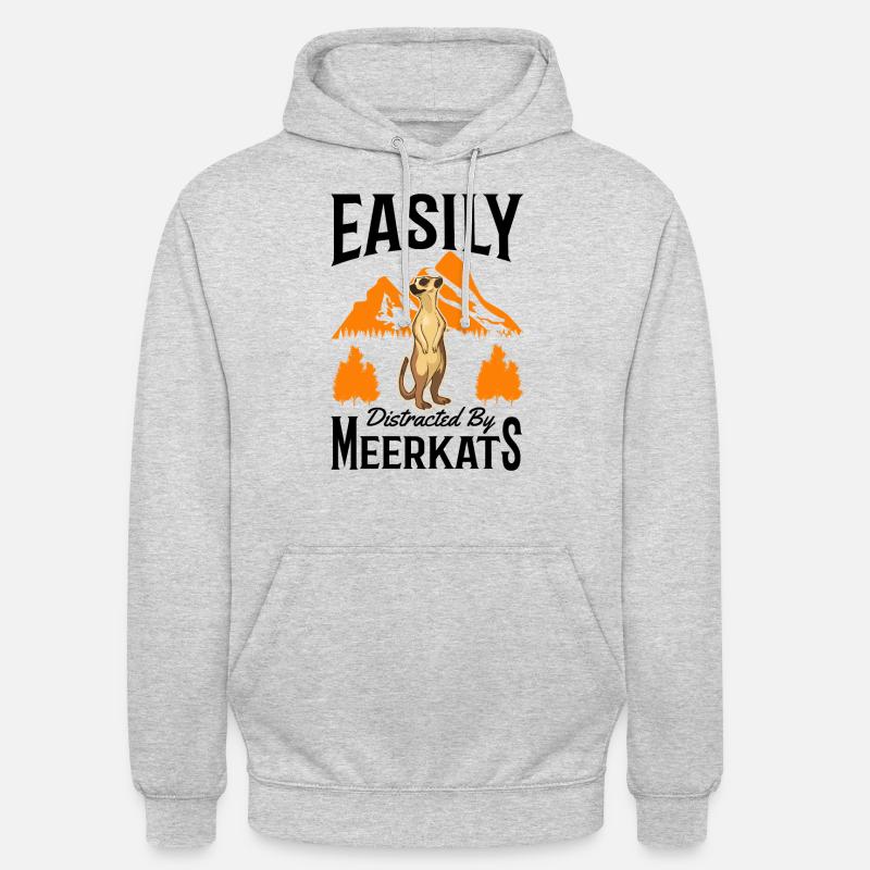 Suricate Cadeau Suricate - Sweat-shirt à capuche unisexe - gris clair chiné