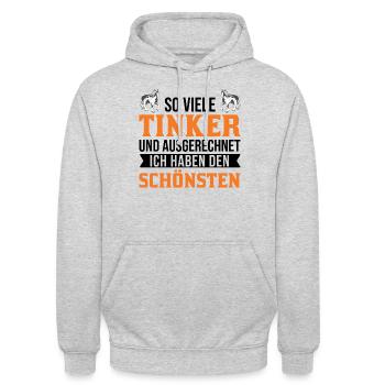 Irish Tinker Pferd Geschenk Tinkerpferd - Unisex Hoodie - Hellgrau meliert - Vorne - Alina (178cm) & Michal (187cm)