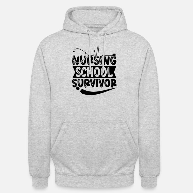 Survivante de l’école d’infirmières - Sweat-shirt à capuche unisexe - gris clair chiné