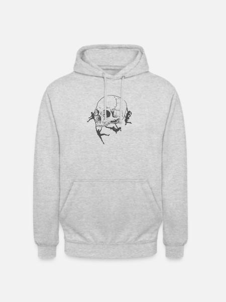 Bone Skull Bouldering Climbing Fitness - Unisex Hoodie - light heather grey