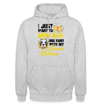 Boire de la bière - Sweat-shirt à capuche unisexe - gris clair chiné - Devant - Alina (178cm) & Michal (187cm)