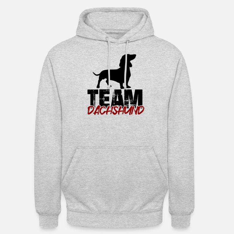 Équipe Dachshund - Sweat-shirt à capuche unisexe - gris clair chiné