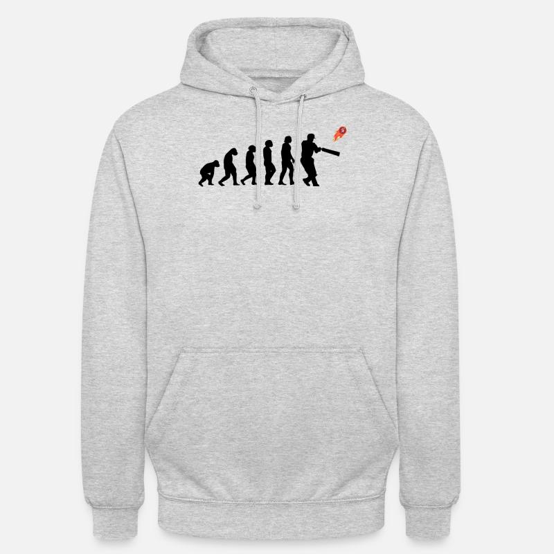 Kricketspieler Cricket-game Evolution - Unisex Hoodie - Hellgrau meliert