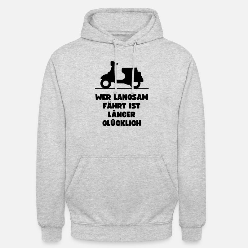 Passionierter Rollerfahrer oder Mofafahrer - Unisex Hoodie - Hellgrau meliert