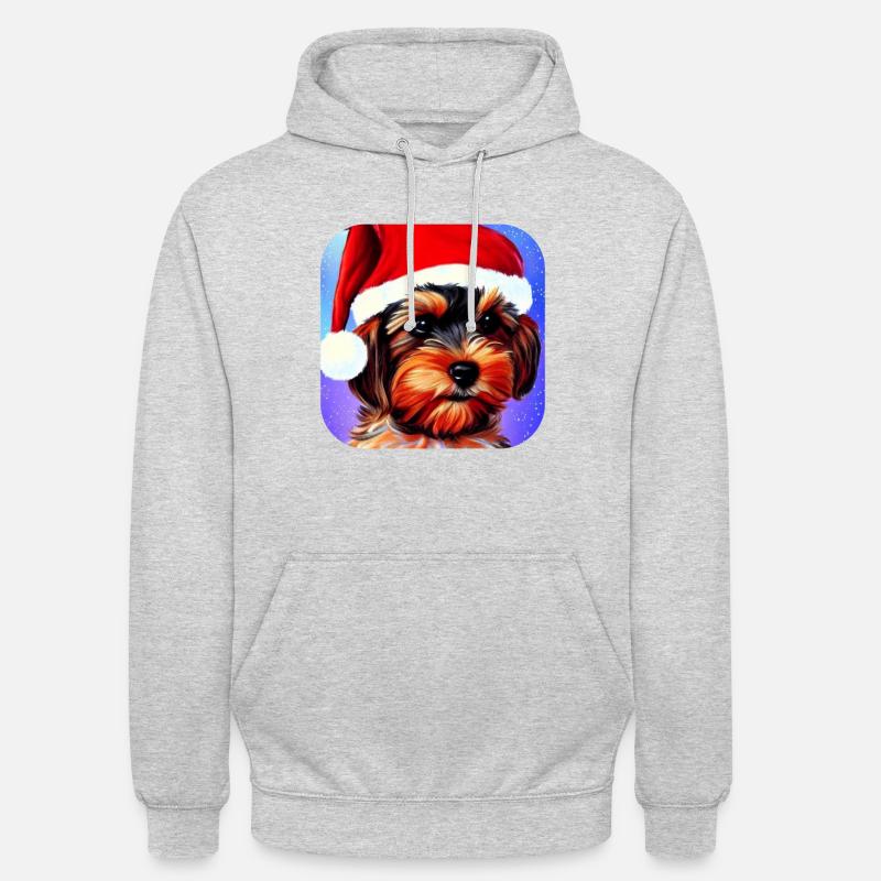 Yorkshire Terrier Chiot - Sweat-shirt à capuche unisexe - gris clair chiné
