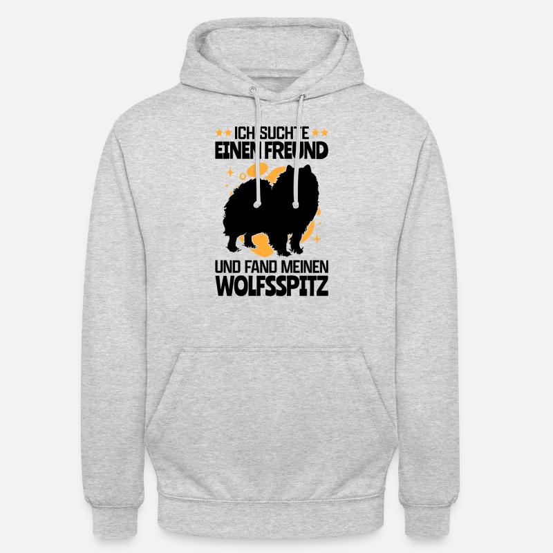 Suchte Wolfsspitz deutscher Spitz Keeshond - Unisex Hoodie - Hellgrau meliert