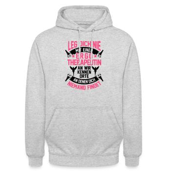 Ergotherapeutin kennen Orte Ergotherapie - Unisex Hoodie - Hellgrau meliert - Vorne - Alina (178cm) & Michal (187cm)